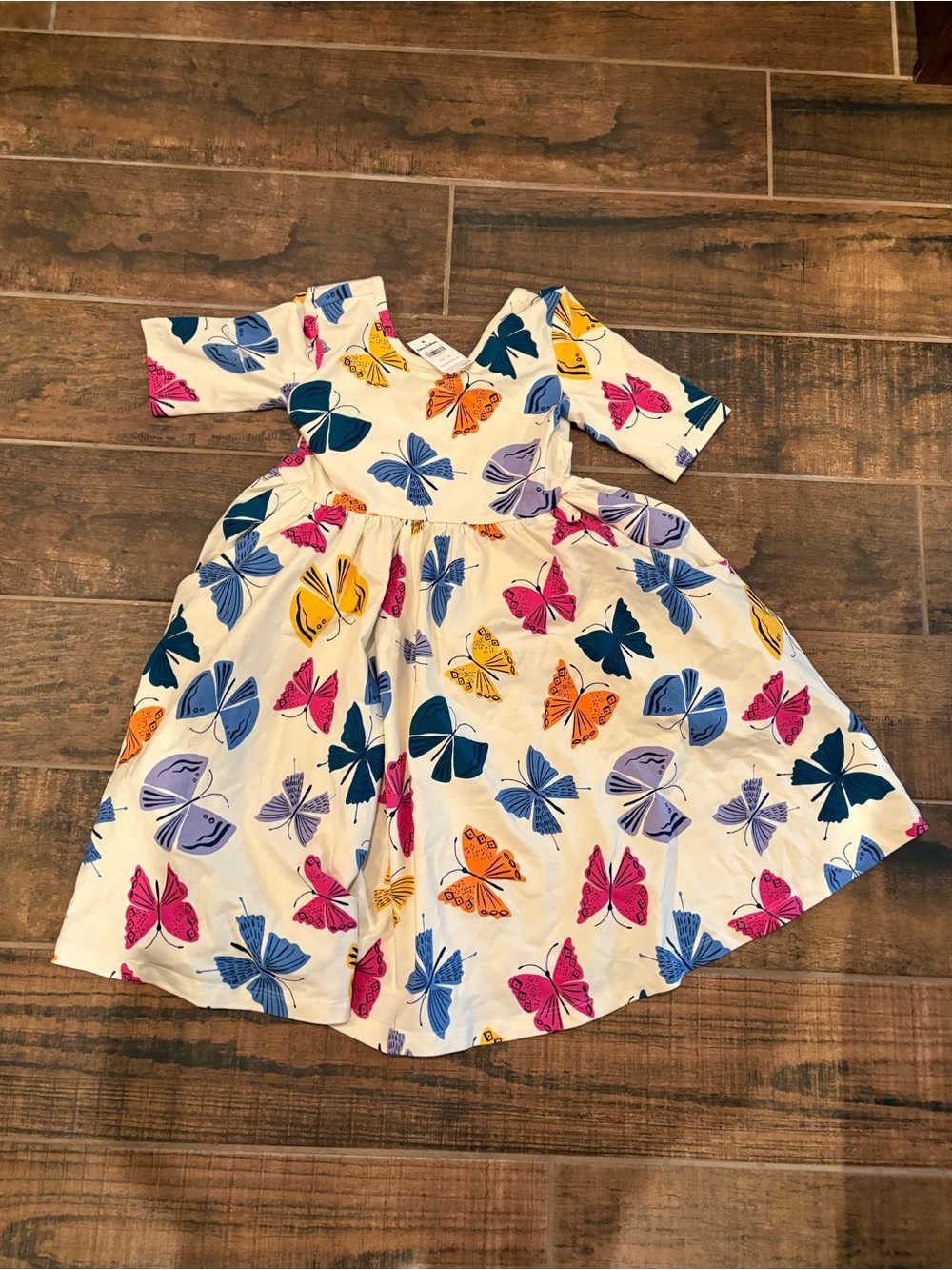 NWT Hanna Andersson Organic Cotton Dress Size 120 / 6-7 Years Buttefly